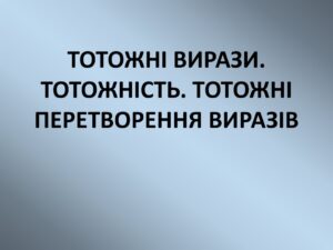 Що таке тотожність